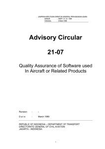 Advisory Circular 21-07 - Direktorat Jenderal Perhubungan Udara