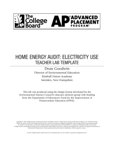 home energy audit: electricity use