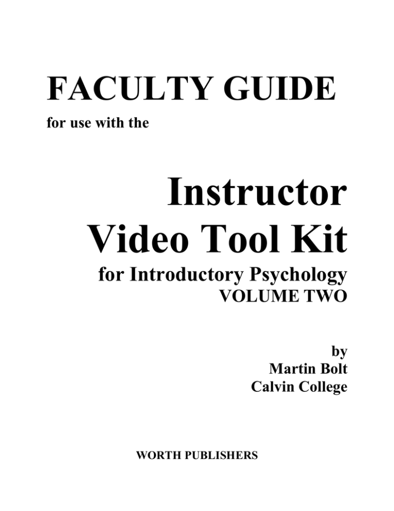 video toolkit for introductory psychology lofgren