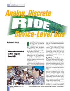 Analog, Discrete Ride Device-Level Bus