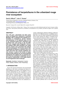 Persistence of herpetofauna in the urbanized rouge river ecosystem