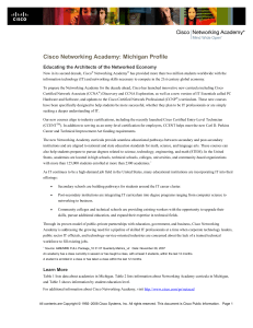 Cisco Networking Academy: Michigan Profile