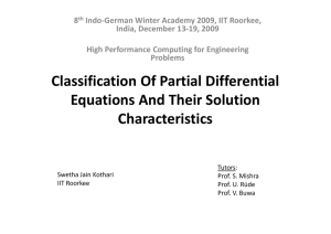 Classification Of Partial Differential Equations And Their Solution