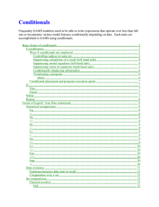 Conditionals