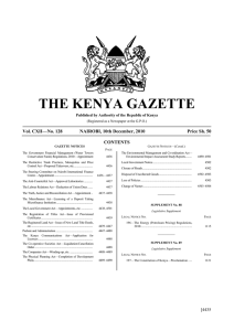 the kenya gazette