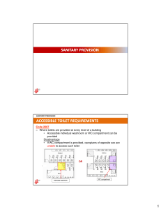 SANITARY PROVISION ACCESSIBLE TOILET REQUIREMENTS