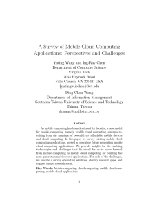 A Survey of Mobile Cloud Computing Applications: Perspectives and