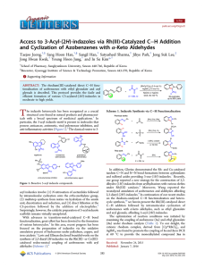 Access to 3-Acyl-(2H)-indazoles via Rh(III