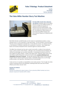 Falex Tribology Product Datasheet The Falex Miller Number Slurry