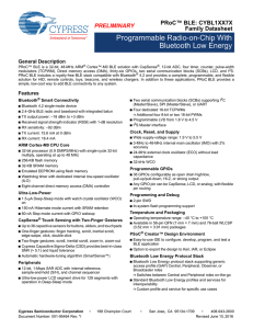 CYBL10X7X Family Datasheet Programmable Radio-on