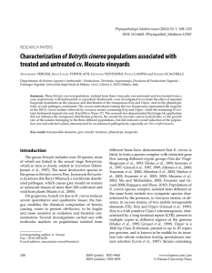 Characterization of Botrytis cinereapopulations associated with