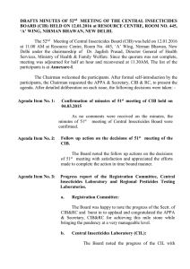 Minutes of the 52nd Meeting of the CIB