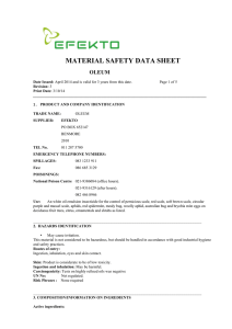 MATERIAL SAFETY DATA SHEET