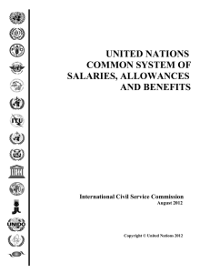 united nations common system of salaries, allowances and benefits