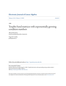 Toeplitz band matrices with exponentially growing condition numbers