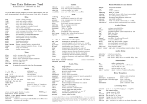 Pure Data Reference Card