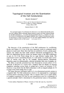 Topological Invariant and the Quantization of the Hall Conductance
