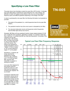 Specifying a Low Pass Filter
