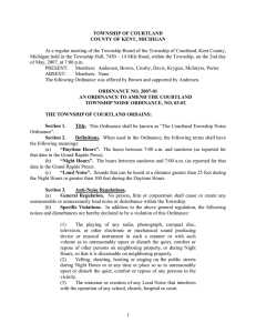 Noise Ordinance - Courtland Township