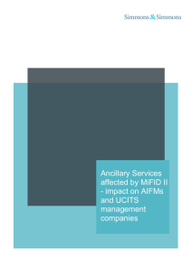 Ancillary Services affected by MiFID II