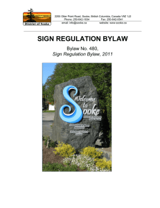 sign regulation bylaw - the District of Sooke