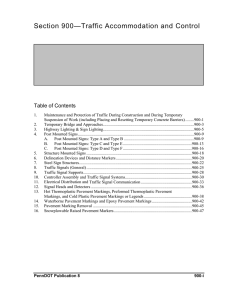 Section 900—Traffic Accommodation and Control