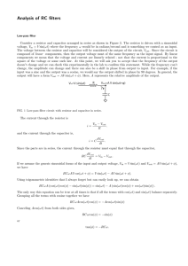 Analysis of RC filters