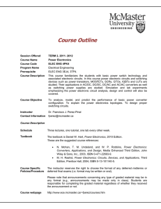 Course Outline - Department of Electrical and Computer Engineering