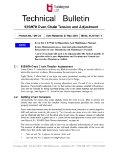 935/970 Oven Chain Tension and Adjustment