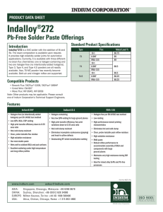Indalloy 272 Pb-Free Solder Paste 99271 R1