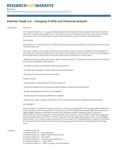 Invertec Foods S.A. - Company Profile and Financial Analysis