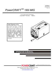 PowerCRAFT 180i MIG - ARC-i Welding Industries Pty Ltd