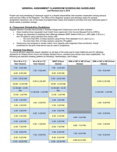 General Assignment Classroom Scheduling Guidelines