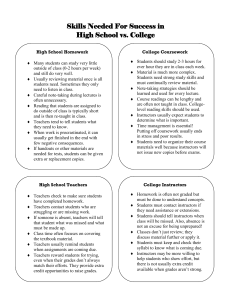 Skills Needed For Success in High School vs. College