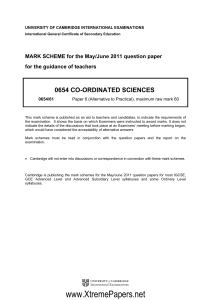 MayJune 2011 paper 6.1 MS - Mr Cartlidge`s Science Blog