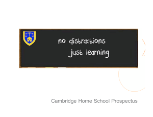 Cambridge Home School Prospectus