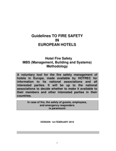 Guidelines to Fire Safety in European Hotels