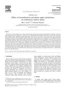 Effect of normalization and phase angle calculations on continuous