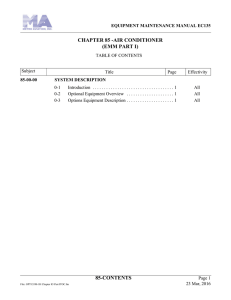 85-CONTENTS CHAPTER 85 -AIR CONDITIONER (EMM PART I)