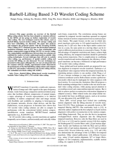 Barbell-Lifting Based 3-D Wavelet Coding Scheme