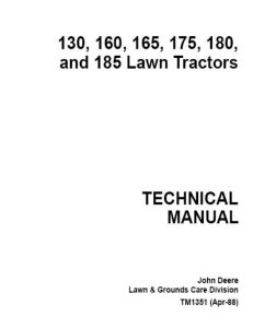John Deere 175 Hydro Technical Manual