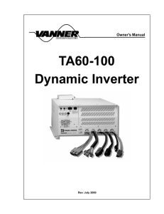 TA60-100 Owner`s Manual