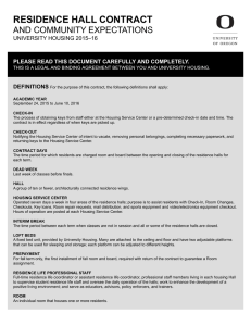 Housing Contract 2015-2016 - University Housing