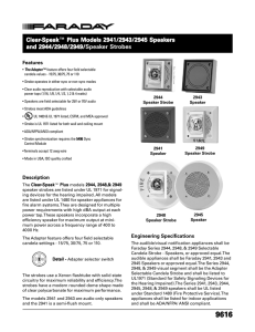 Clear-Speak™ Plus Models 2941/2943/2945 Speak