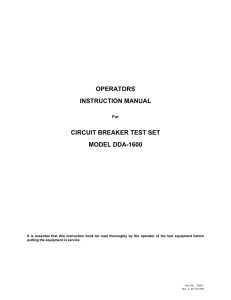 OPERATORS INSTRUCTION MANUAL CIRCUIT BREAKER TEST