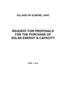 REQUEST FOR PROPOSALS FOR THE PURCHASE OF SOLAR