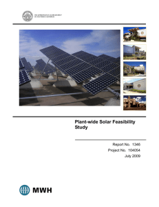 Plant-wide Solar Feasibility Study