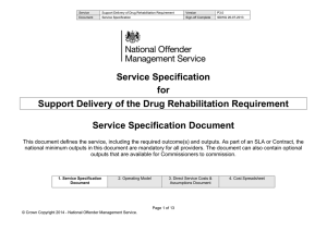 Service Specification Support Delivery of Drug Rehabilitation