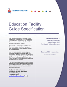 Education Facility Guide Specification - Sherwin