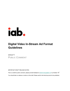 Digital Video In-Stream Ad Format Guidelines